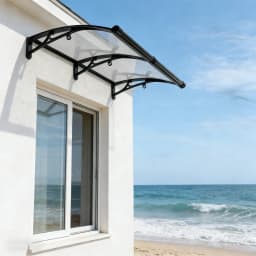 Clear Aluminum Alloy Arch Rainshed, 200kg Load, UV & Weather Protection for Windows, Doors, Balcony, Garage, Outdoor Canopy