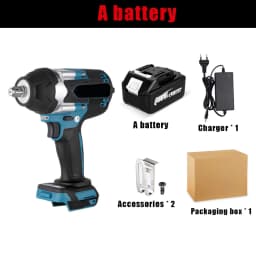 1800N.M 1/2" Brushless Impact Wrench for Makita 18V, Cordless Lithium Battery Power Tool, Heavy Duty for Nut Bolt, Car Repair