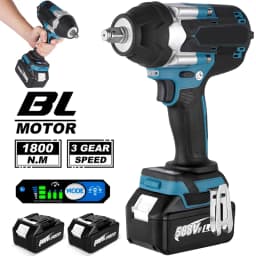 1800N.M 1/2" Brushless Impact Wrench for Makita 18V, Cordless Lithium Battery Power Tool, Heavy Duty for Nut Bolt, Car Repair