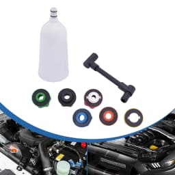 Oil Filling Funnel Set, 0.5Gal Filling Funnel Adapter Angle Funnel Aid Adapter Set W/ 6 Adapters for Audi, BMW, Dodge, Honda