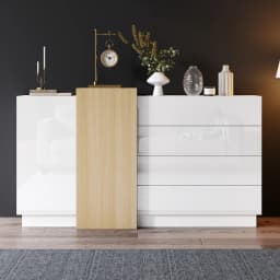 White High Gloss Sideboard Modern Minimalist Design Multifunctional Dining Cabinet with Storage Space Sturdy Storage Cabinet