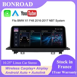 Thread free multimedia car radio Bonroad inch with Carplay and Android Auto, Linux system, for BMW X1 F48 2016-2017 NBT system, Mirror Link