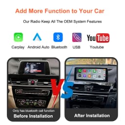 Thread free multimedia car radio Bonroad inch with Carplay and Android Auto, Linux system, for BMW X1 F48 2016-2017 NBT system, Mirror Link