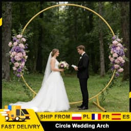 Circular Metal Arch Stand Wedding Round Balloon Arch Flower Gold Background Arch Backdrop Decoration Birthday Party DIY Decor