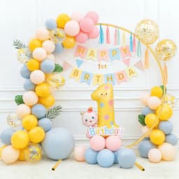 Circular Metal Arch Stand Wedding Round Balloon Arch Flower Gold Background Arch Backdrop Decoration Birthday Party DIY Decor