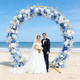 Circular Metal Arch Stand Wedding Round Balloon Arch Flower Gold Background Arch Backdrop Decoration Birthday Party DIY Decor