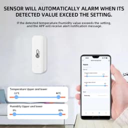 3pcs or 4pcs Tuya WiFi Temperature Humidity Sensor Remote Monitor for Smart Home Compatible with Alexa Google Assistant