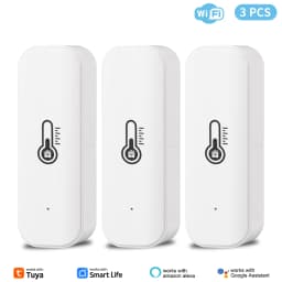 3pcs or 4pcs Tuya WiFi Temperature Humidity Sensor Remote Monitor for Smart Home Compatible with Alexa Google Assistant