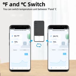 3pcs or 4pcs Tuya WiFi Temperature Humidity Sensor Remote Monitor for Smart Home Compatible with Alexa Google Assistant