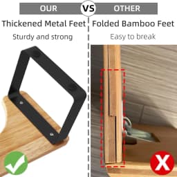 Metal and Wood Toilet Stool, Bathroom Stool for Adults, Waterproof and Non-Slip Potty Stool, Portable and Healthy Toilet Stool, Black