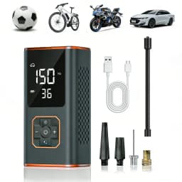 Portable 150PLS Tyre Inflator, Air Compressor, Power Bank Suitable for Cars, Bicycles, Motorcycles, Tyres, and Balls