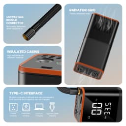 Portable 150PLS Tyre Inflator, Air Compressor, Power Bank Suitable for Cars, Bicycles, Motorcycles, Tyres, and Balls