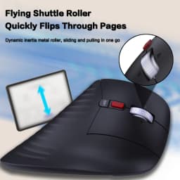 JOMAA Trackball Mouse,Rechargeable Wireless Thumb-Control Vertical Mouse with Speed Roller,3 Device Connection