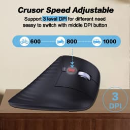 JOMAA Trackball Mouse,Rechargeable Wireless Thumb-Control Vertical Mouse with Speed Roller,3 Device Connection