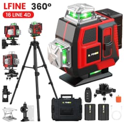 16 Line 4D Laser Level Four Lasers Emit 360° Horizontal & Vertical Laser Lines Professional Laser Leveling Tool for Construction