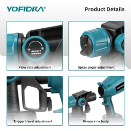YOFIDRA 1000ML Electric Spray Gun 66000RPM Cordless Paint Sprayer Auto Steel Coating Airbrush Power Tools For Makita Battery Pin