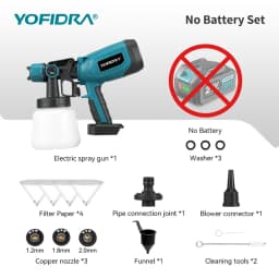 YOFIDRA 1000ML Electric Spray Gun 66000RPM Cordless Paint Sprayer Auto Steel Coating Airbrush Power Tools For Makita Battery Pin
