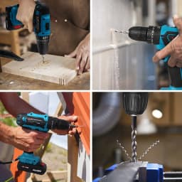 21V Cordless Drill Driver Set,2-Speed 1350RPM, 24-Piece Kit, 2 Battery Electric Screwdriver with 32 Torque Settings for Home DIY