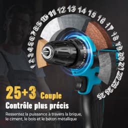 21V Cordless Drill Driver Set,2-Speed 1350RPM, 24-Piece Kit, 2 Battery Electric Screwdriver with 32 Torque Settings for Home DIY
