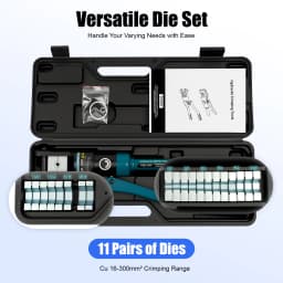  Hydraulic Crimper w/ 11 Pairs of Dies, YQK-300 Hand Operated Hydraulic Crimping Tool Manual Hydraulic Tube Crimper Set