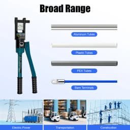  Hydraulic Crimper w/ 11 Pairs of Dies, YQK-300 Hand Operated Hydraulic Crimping Tool Manual Hydraulic Tube Crimper Set