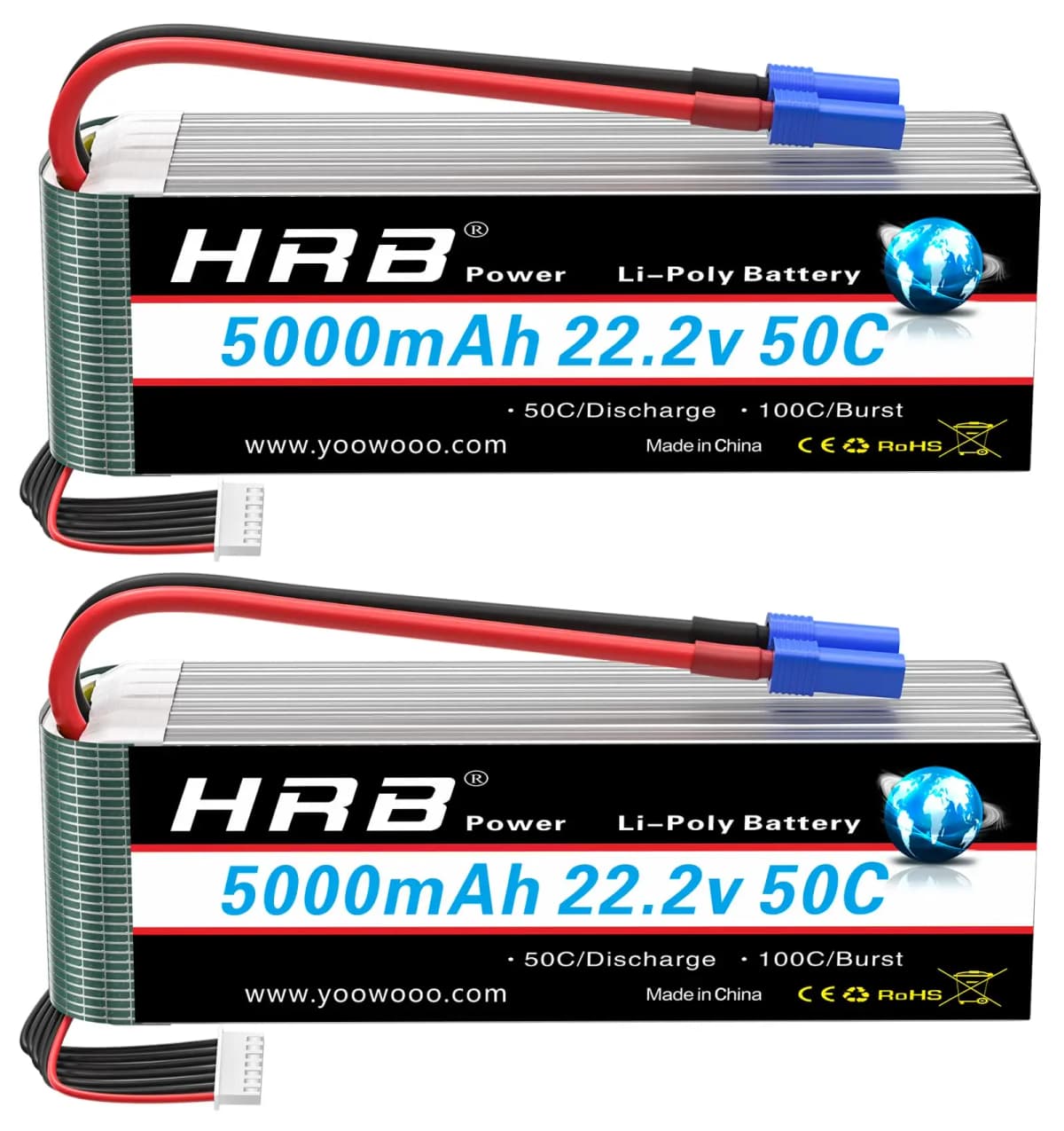 HRB Lipo Battery 6S 5000mah 6000mah XT60 XT90 EC5 50C 100C 22.2V for Quadcopter Airplane Car Truck 500 600 Helicopter