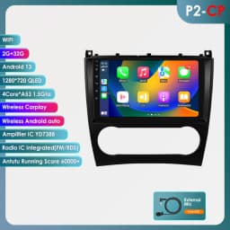 9" 2Din Android 13 Car Radio For Mercedes Benz CLC W203 C-Class C180 C200 CLK200 CLK W209 Navi GPS 4G CarPlay autoradio 8G 128G