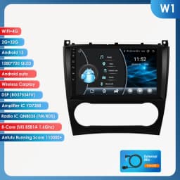 9" 2Din Android 13 Car Radio For Mercedes Benz CLC W203 C-Class C180 C200 CLK200 CLK W209 Navi GPS 4G CarPlay autoradio 8G 128G