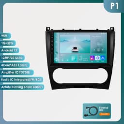 9" 2Din Android 13 Car Radio For Mercedes Benz CLC W203 C-Class C180 C200 CLK200 CLK W209 Navi GPS 4G CarPlay autoradio 8G 128G