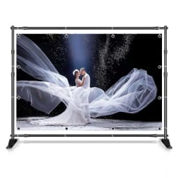 11ft*8.8ft Photography Backdrop Stand Heavy Duty, Background Support Stand,Banner Stand Adjustable Trade Show Display Stand Step