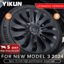 4PCS HubCap for New Tesla Model 3 Highland 2024 18 Inch Performance Replacement Wheel Cap Automobile Full Rim Cover Accessories