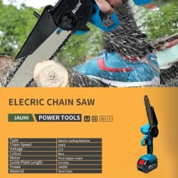 JAUHI Portable 6inch Electric Chainsaw Rechargeable Small Wood Spliting Chainsaw One-handed Woodworking Tool for Garden Tools