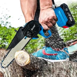JAUHI Portable 6inch Electric Chainsaw Rechargeable Small Wood Spliting Chainsaw One-handed Woodworking Tool for Garden Tools