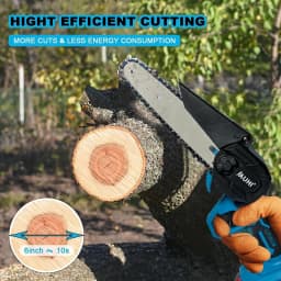 JAUHI Portable 6inch Electric Chainsaw Rechargeable Small Wood Spliting Chainsaw One-handed Woodworking Tool for Garden Tools