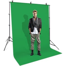 2x2m Adjustable Stainless Steel Background Stand, Background Support System with 6 Clips+2 Sandbags for Photo Wall Photography
