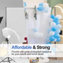 2x2m Adjustable Stainless Steel Background Stand, Background Support System with 6 Clips+2 Sandbags for Photo Wall Photography