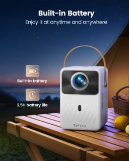TOPTRO Projector Android 9.0 1080P 380ANSI Portable Projetor 1280*720P Auto Keystone Electric Focus Built-in Battery Home Cinema