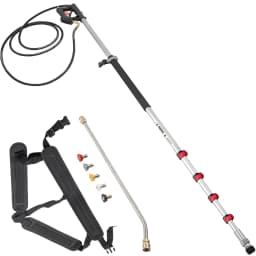 SucceBuy 18 / 20ft Telescoping Pressure Washer Wand w/Strap Belt 3/8" Quick Connector Extension Pole for Power Washer Spray