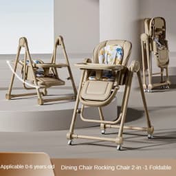 Lightweight Children's Dining Chair Multifunctional Baby Dining Chair with Adjustable Seat Height 2-in-1 Baby Rocking Swing