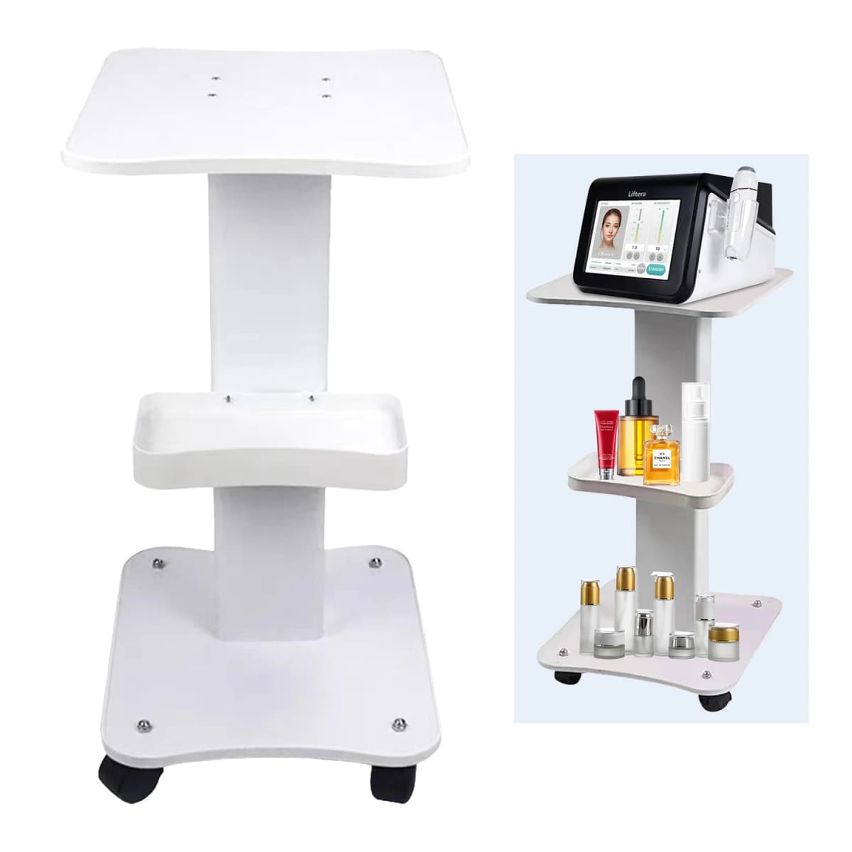 SPA Beauty Storage Beauty Salon Stand Rolling Trolley Cart Equipment Machine Holder Organizer 3 Tier Salon Table Wheel Holder