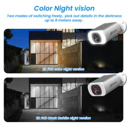 ANRAN 5MP Solar Camera Outdoor Wireless 2.4G WIFI Camera Built-in Battery Home Security Camera Color Night Vision Can't Add NVR