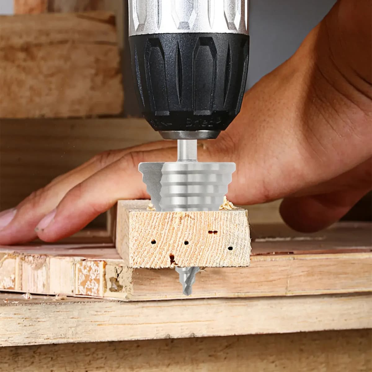 HSS Professional Stage Drill-Peeling Drill Set, Tapered Drill Slot Stepping Drill 6-60mm for Stainless Steel Metal Wood Plastic