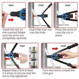 110-Piece Rivet Pliers Set Professional Riveting Tools Set M3 M4 M5 M6 M8 M10 M12 Manual Riveter Thread Riveter Pliers Machine