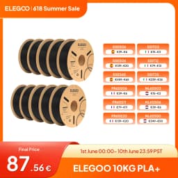 ELEGOO PLA Plus 10kg Filament 1.75mm Black 3D Printing Material Dimensional Accuracy +/- 0.02 mm Fits Most FDM 3D Printers