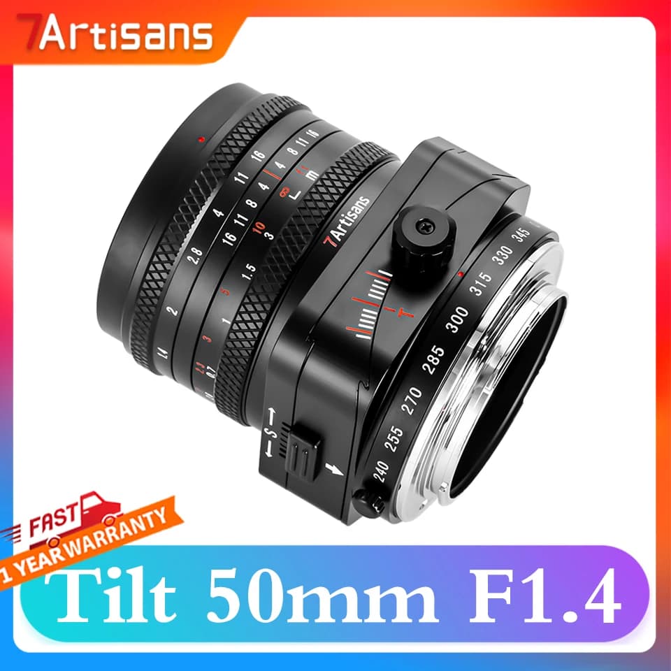7artisans Tilt 50mm F1.4 APS-C Mirrorless Camera Lens for Humanities Photography with Sony E-mount A7RIII FX30 A6400 FX XT30 M43