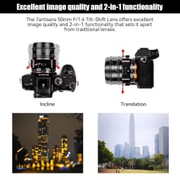 7artisans Tilt 50mm F1.4 APS-C Mirrorless Camera Lens for Humanities Photography with Sony E-mount A7RIII FX30 A6400 FX XT30 M43