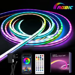 RGBIC Waterproof Flexible Neon LED Strip with App/Remote Control, Music Sync DIY Lamp for Living Room, Bedroom, Wall Decoration