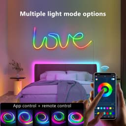 RGBIC Waterproof Flexible Neon LED Strip with App/Remote Control, Music Sync DIY Lamp for Living Room, Bedroom, Wall Decoration