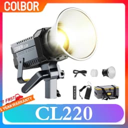 COLBOR CL220 220W 2700-6500K Bi-Color COB LED Video Light with Built-in Mesh Remote Networking Module for Photography Fill Lamp