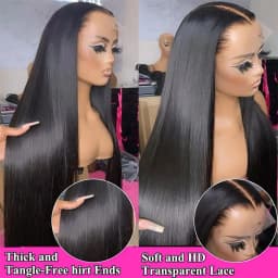 HD Transparent Lace 13x4 13x6 in Front Wigs 30 32 Inch Straight Bling Hair Lace Frontal Wig Human Hair Wig Brazilian For Women